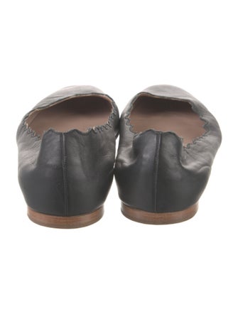 Chloé Leather Scalloped Accent Ballet Flats