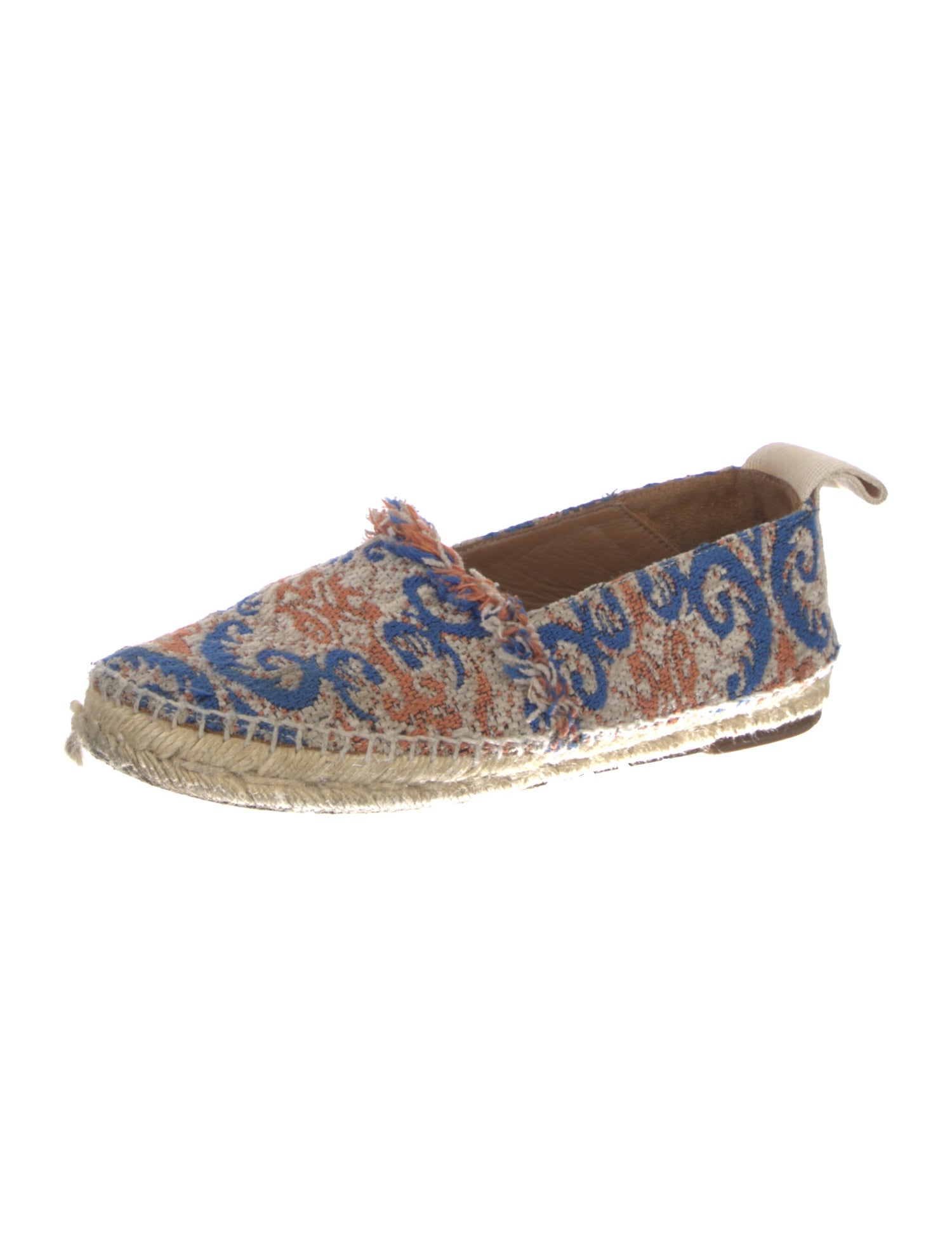 Chloé Printed Raw-Edge Trim Espadrilles