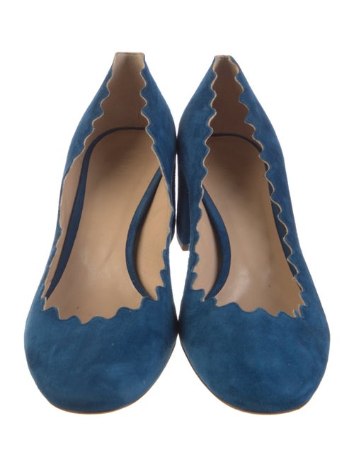 Chloé Suede Scalloped Accent Pumps