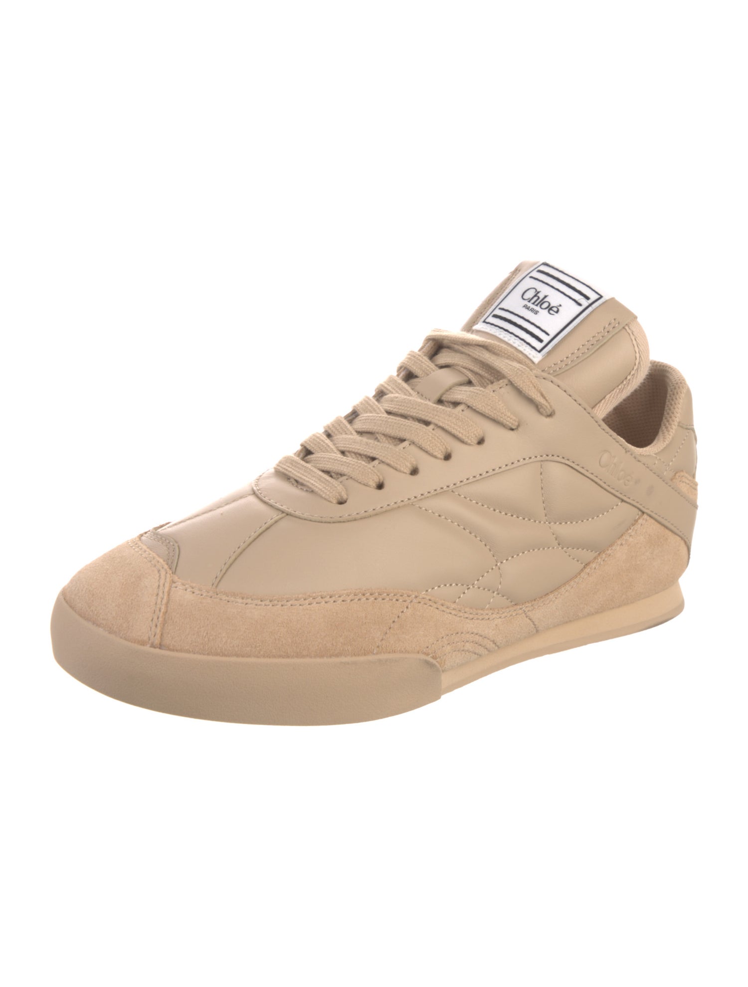 Chloé Leather Lasercut Accents Sneakers