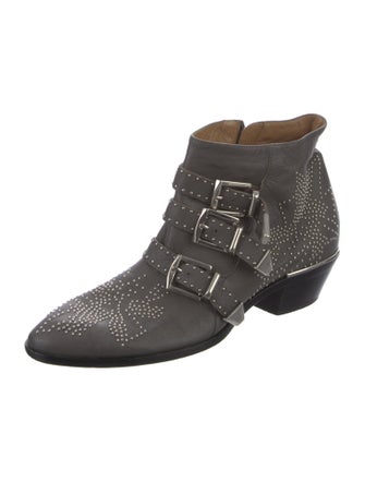 Chloé Leather Studded Accents Boots