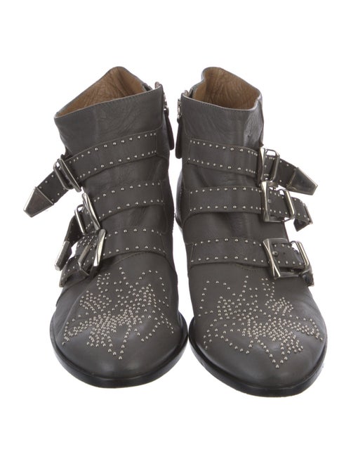 Chloé Leather Studded Accents Boots