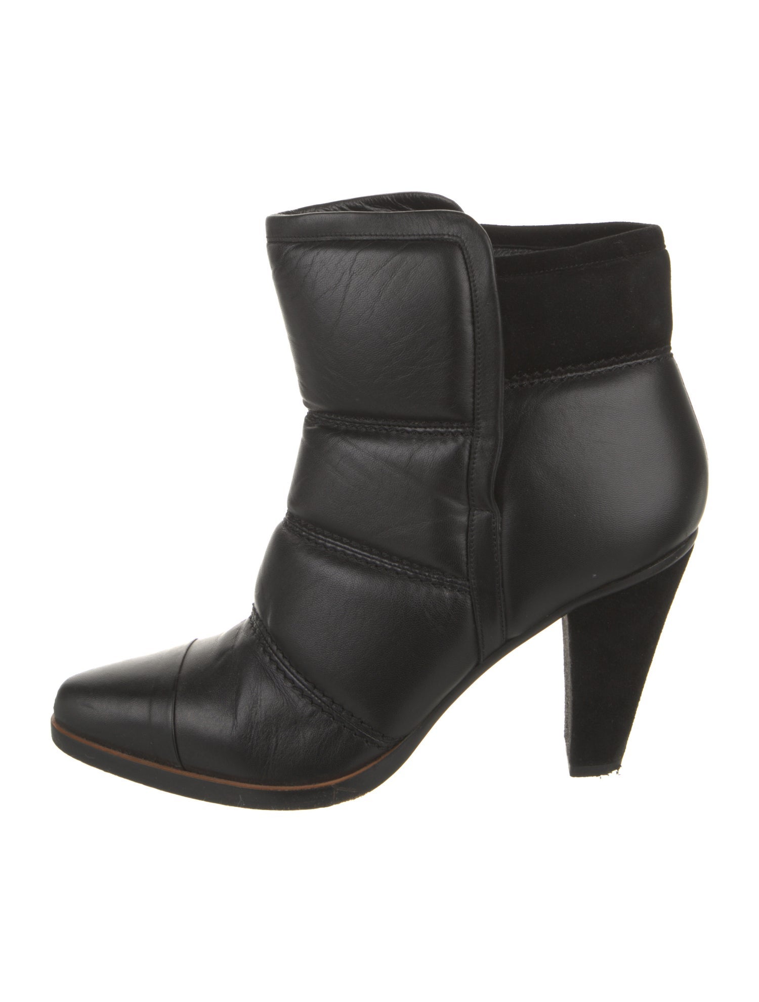 Chloé Leather Whipstitch Trim Boots