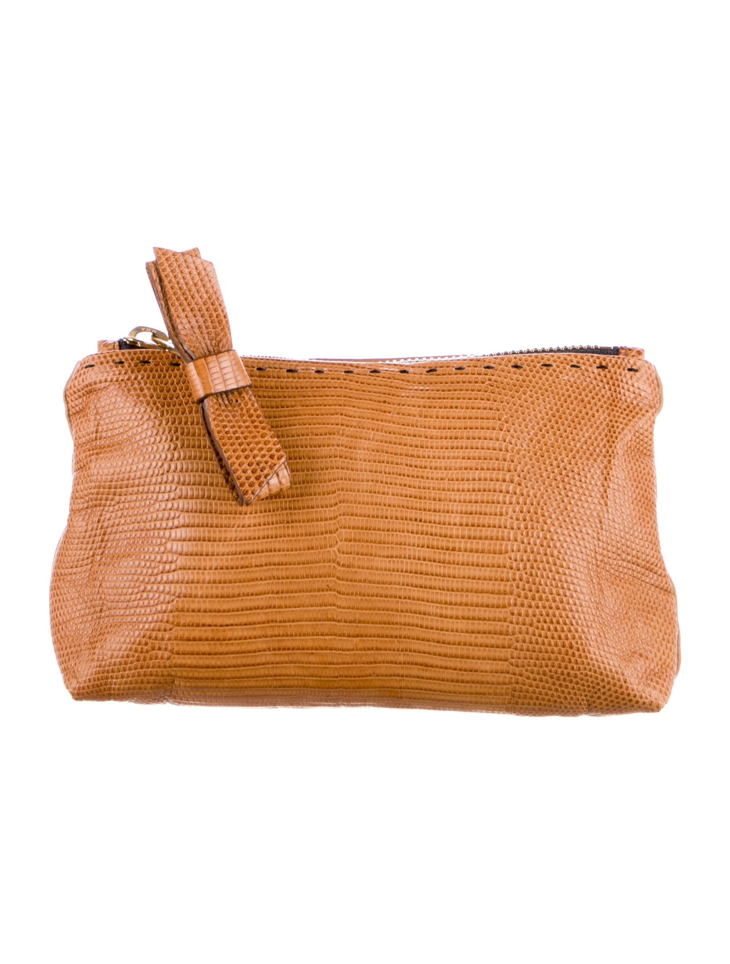 Chloé womens brown leather cosmetic bag