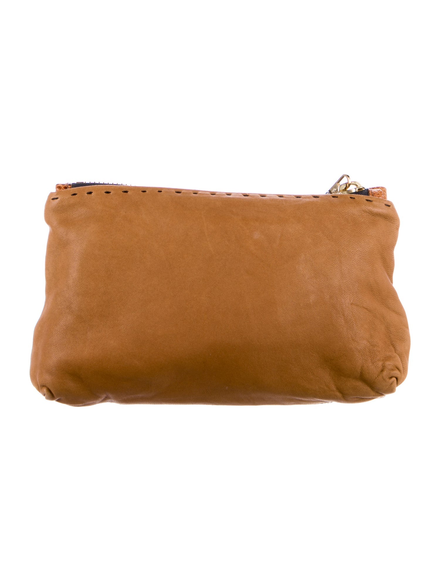 Chloé womens brown leather cosmetic bag