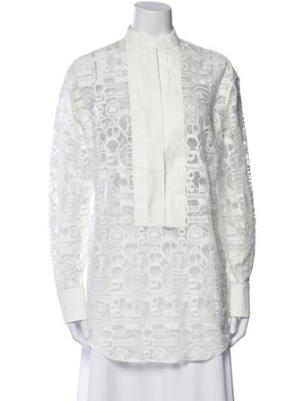 Chloé Lace Pattern Mock Neck Tunic