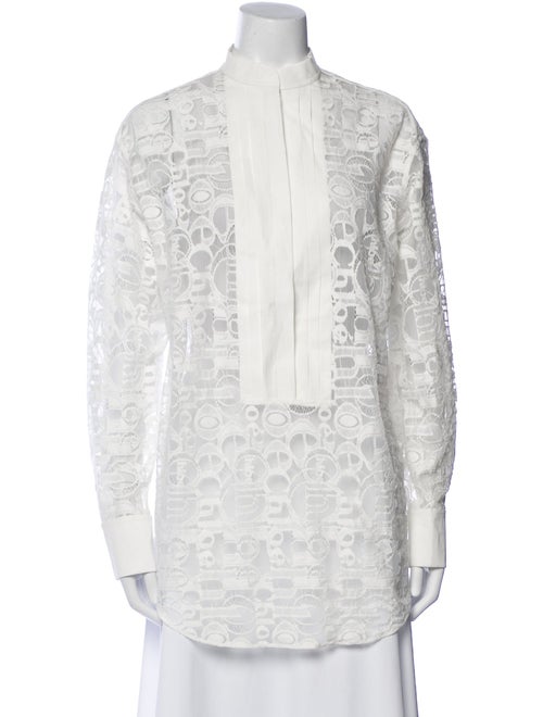 Chloé Lace Pattern Mock Neck Tunic