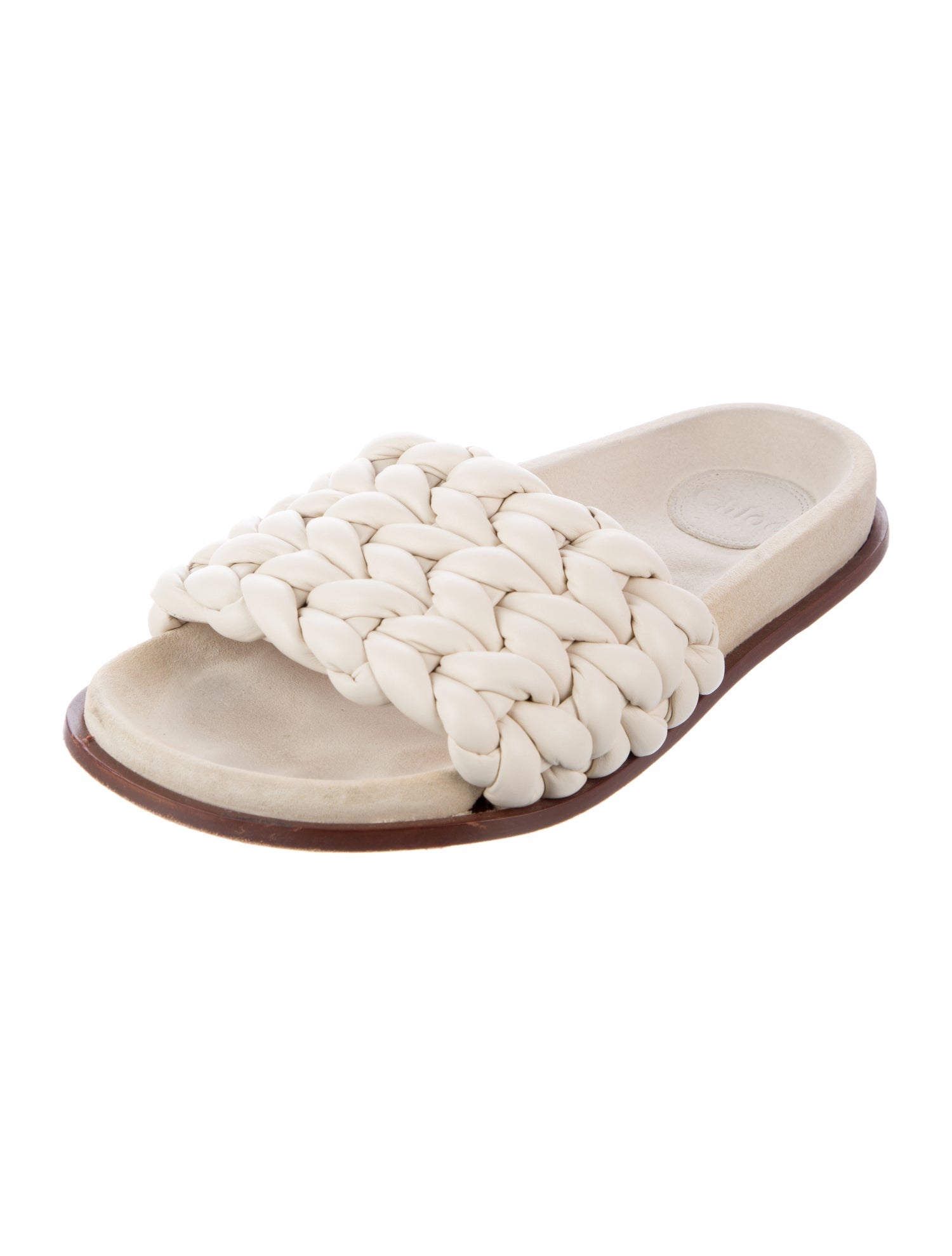 Chloé Leather Braided Accents Slides
