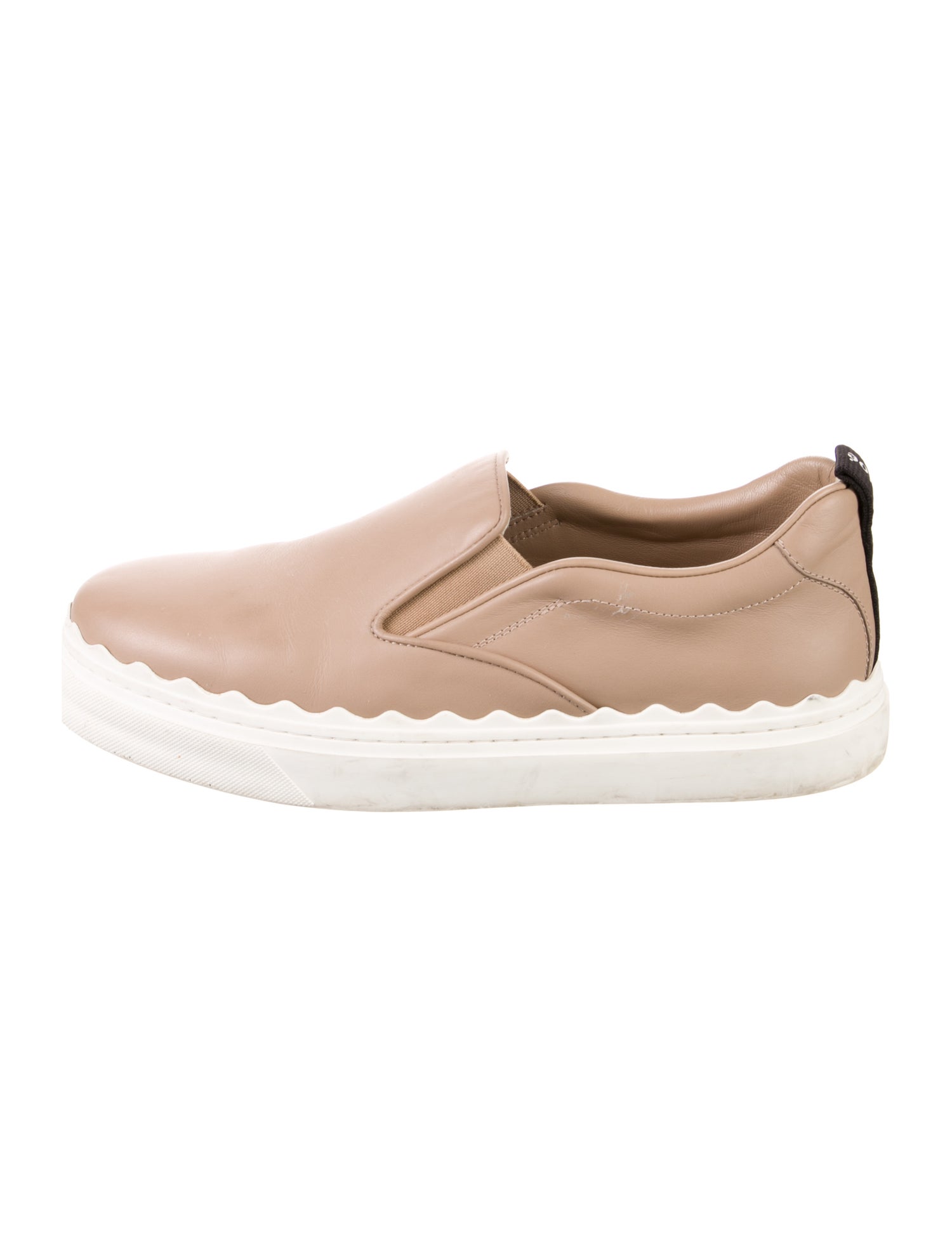Chloé Leather Scalloped Accent Sneakers