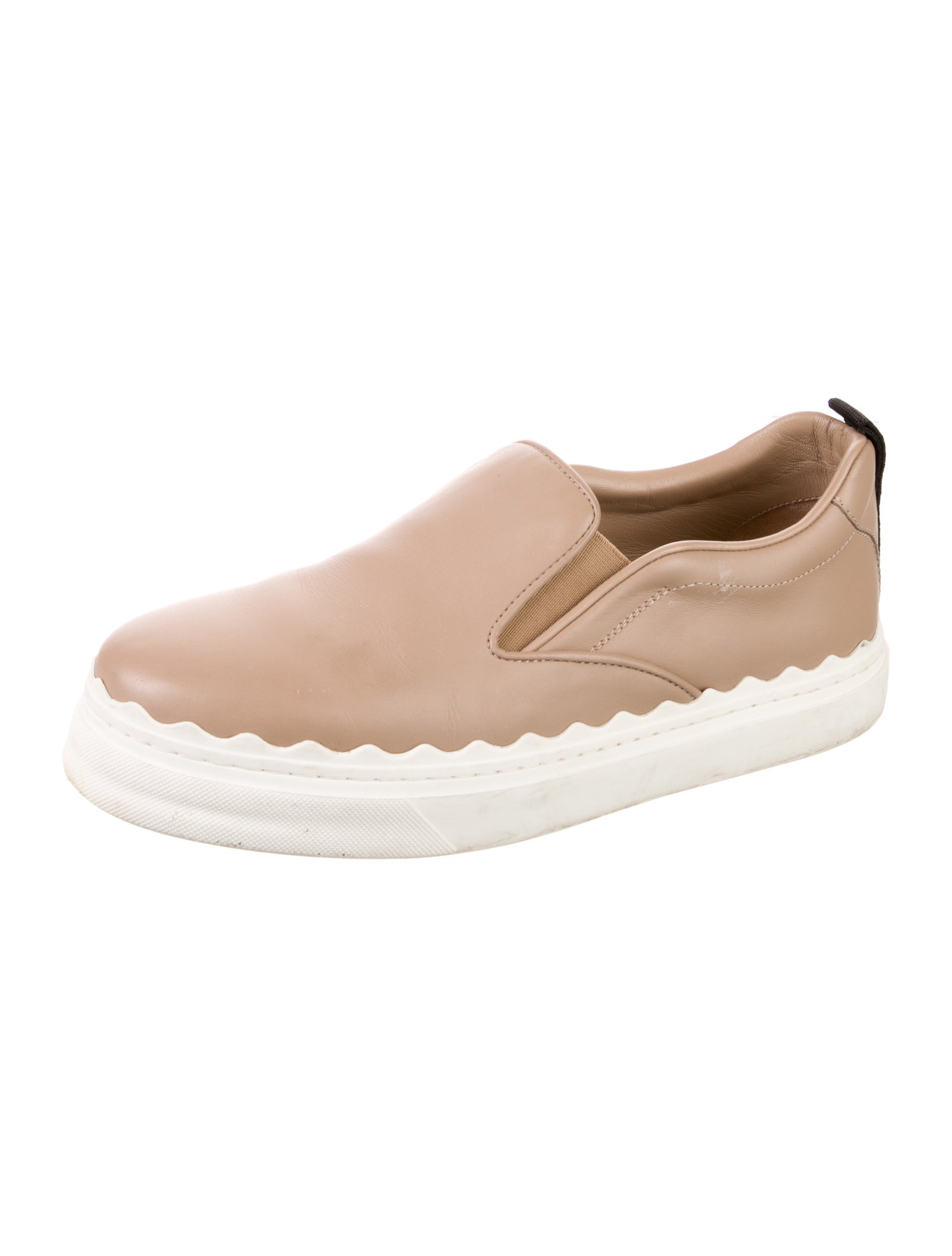 Chloé Leather Scalloped Accent Sneakers