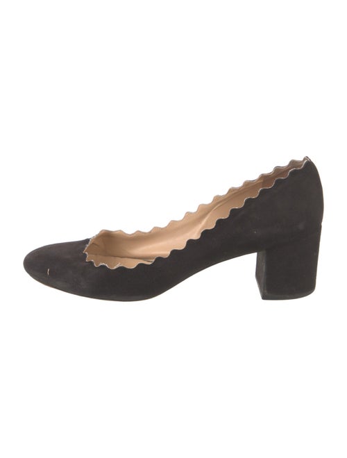 Chloé Suede Scalloped Accent Pumps