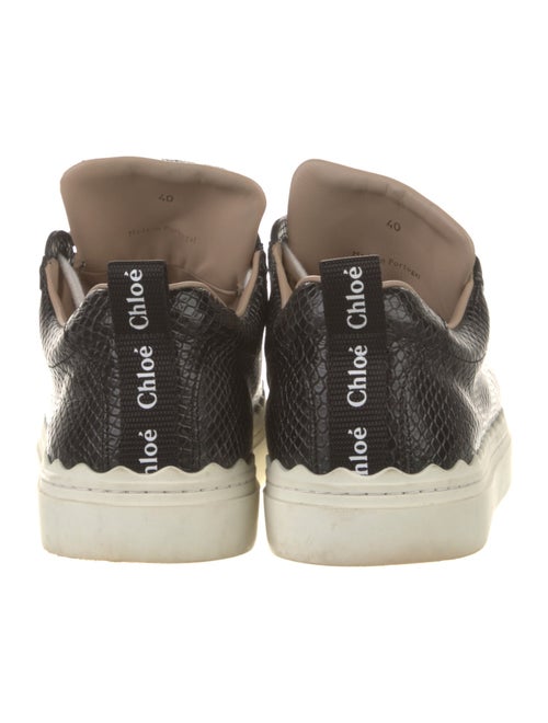 Chloé Embossed Leather Scalloped Accent Sneakers