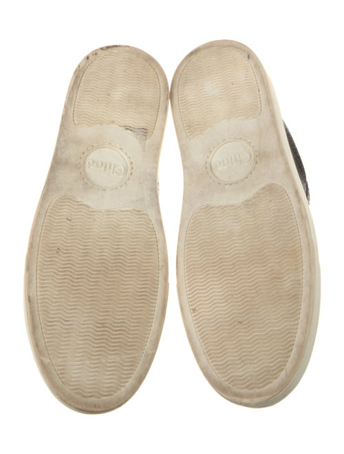 Chloé Embossed Leather Scalloped Accent Sneakers
