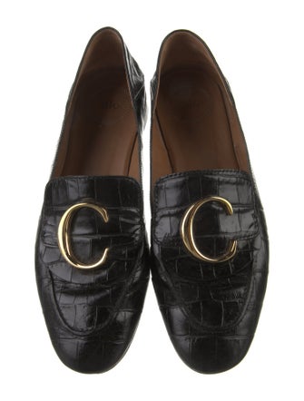 Chloé Embossed Leather Loafers