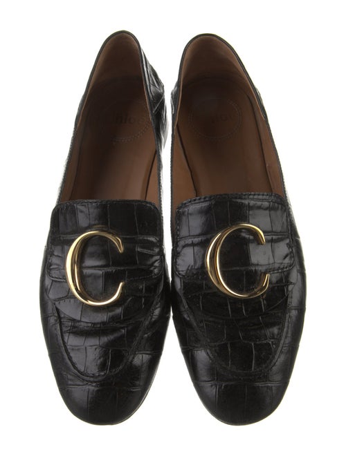 Chloé Embossed Leather Loafers