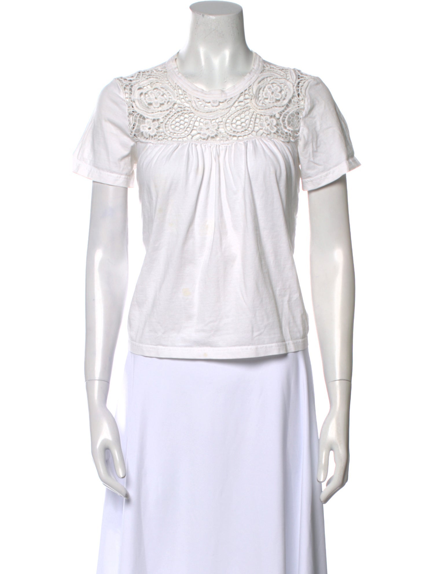 Chloé Crew Neck Short Sleeve Blouse