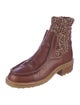Chloé Leather Whipstitch Trim Sock Boots