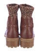 Chloé Leather Whipstitch Trim Sock Boots