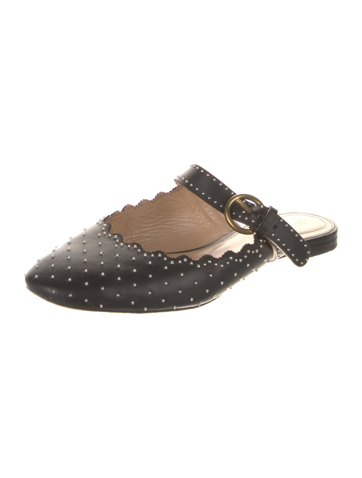 Chloé Leather Studded Accents Mules