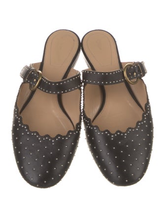 Chloé Leather Studded Accents Mules