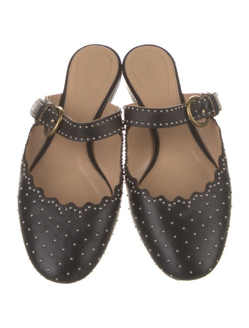 Chloé Leather Studded Accents Mules