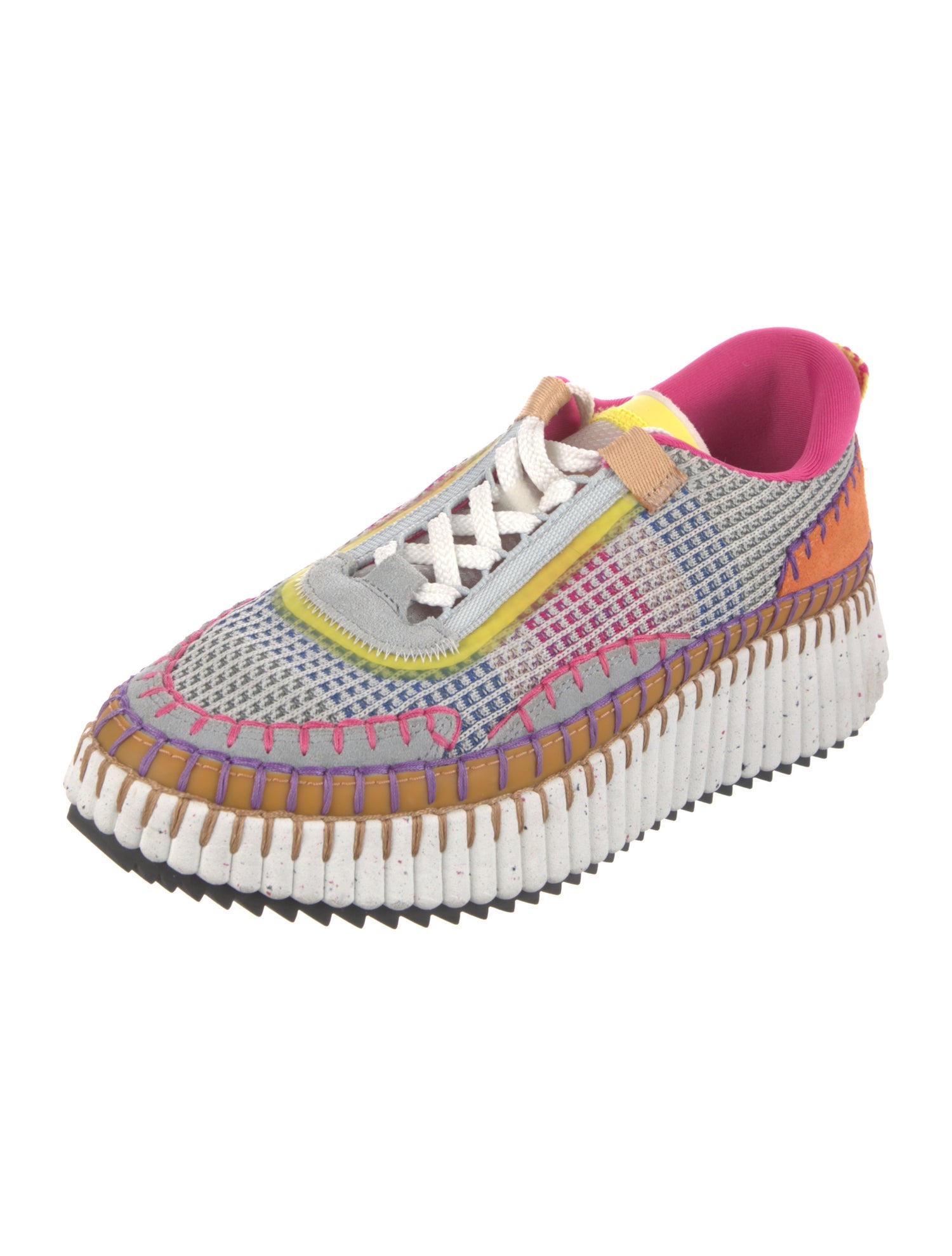 Chloé Colorblock Pattern Sneakers w/ Tags