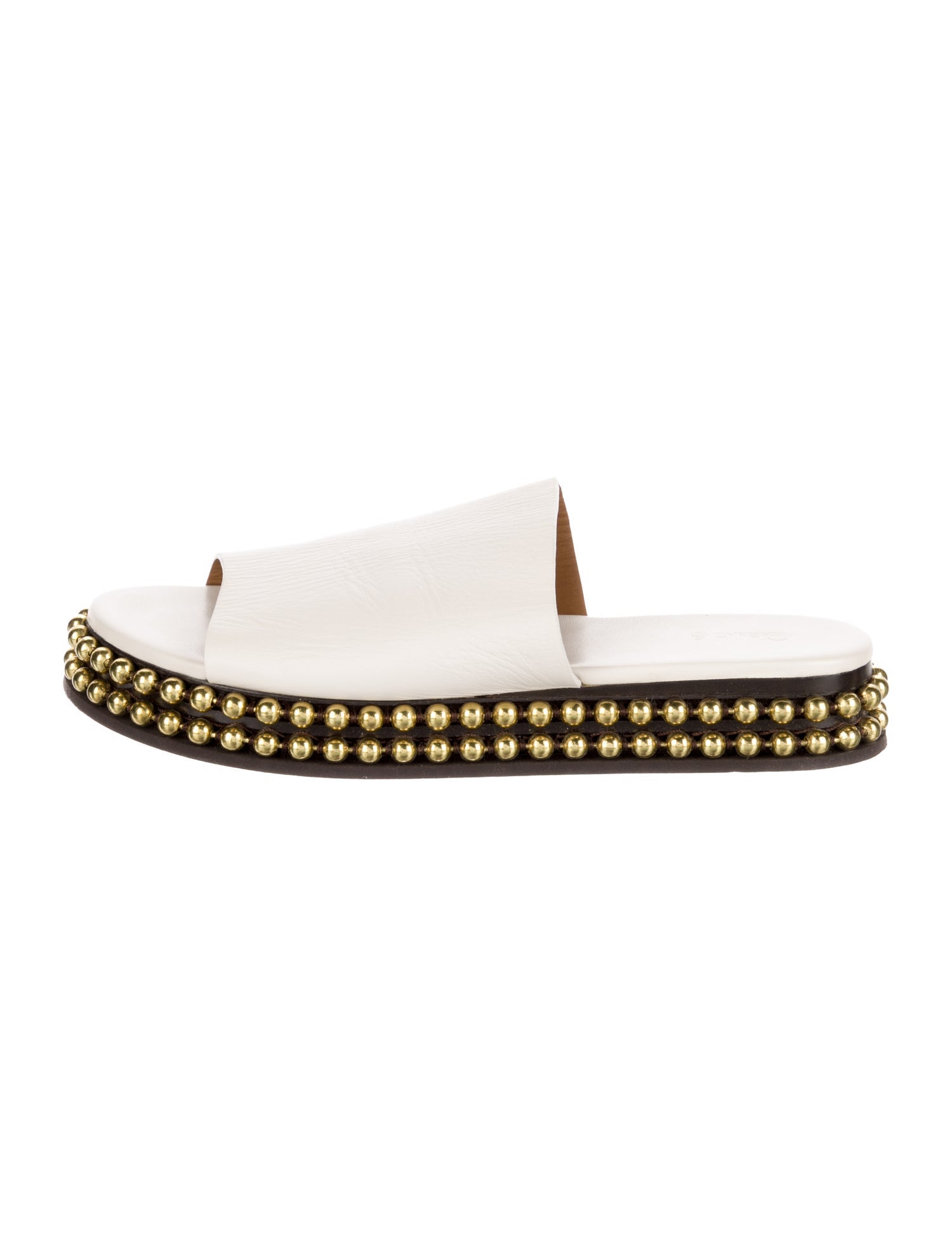 Chloé Leather Studded Accents Mules