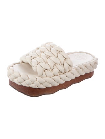 Chloé Intrecciato Weave Leather Slides