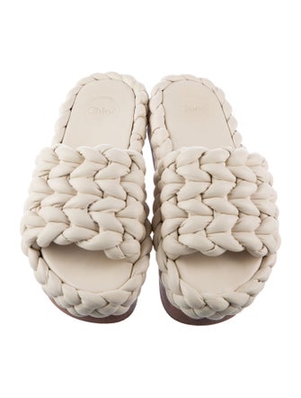 Chloé Intrecciato Weave Leather Slides