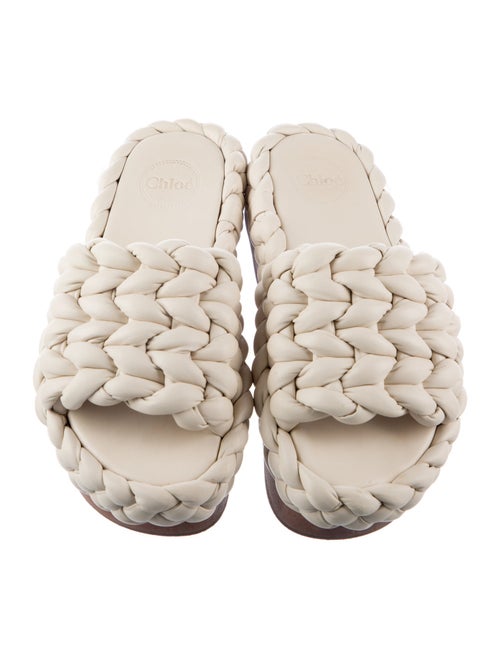 Chloé Intrecciato Weave Leather Slides