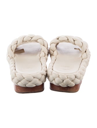 Chloé Intrecciato Weave Leather Slides
