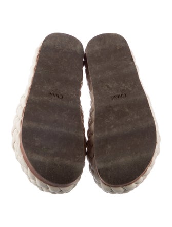 Chloé Intrecciato Weave Leather Slides
