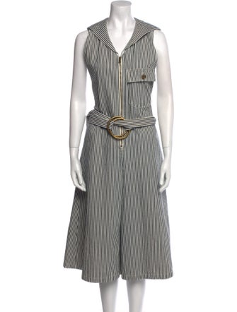 Chloé Striped V-Neck Jumpsuit
