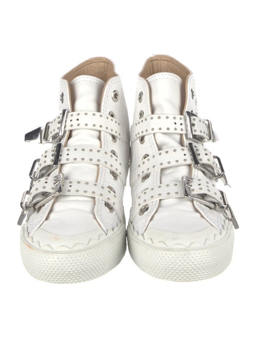 Chloé Leather Studded Accents Sneakers
