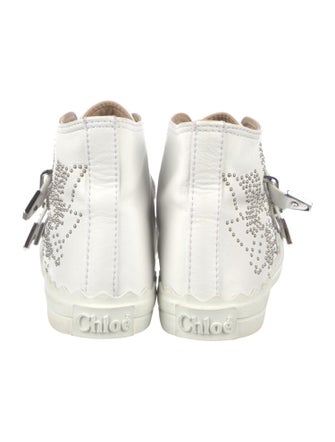 Chloé Leather Studded Accents Sneakers