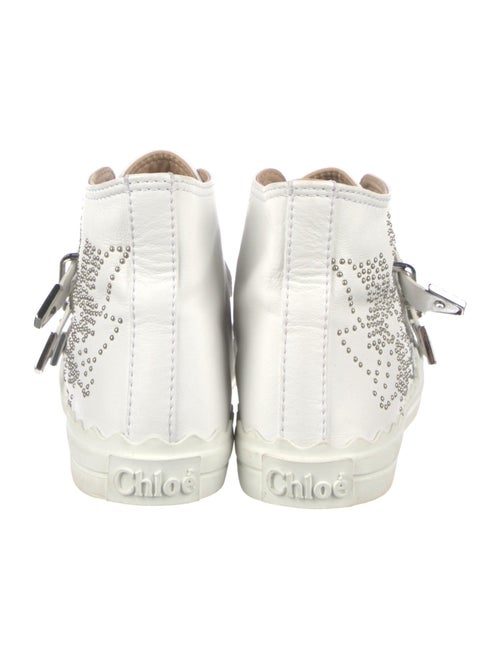 Chloé Leather Studded Accents Sneakers