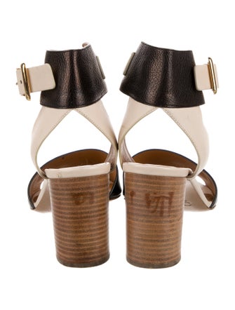 Chloé Leather Colorblock Pattern Sandals