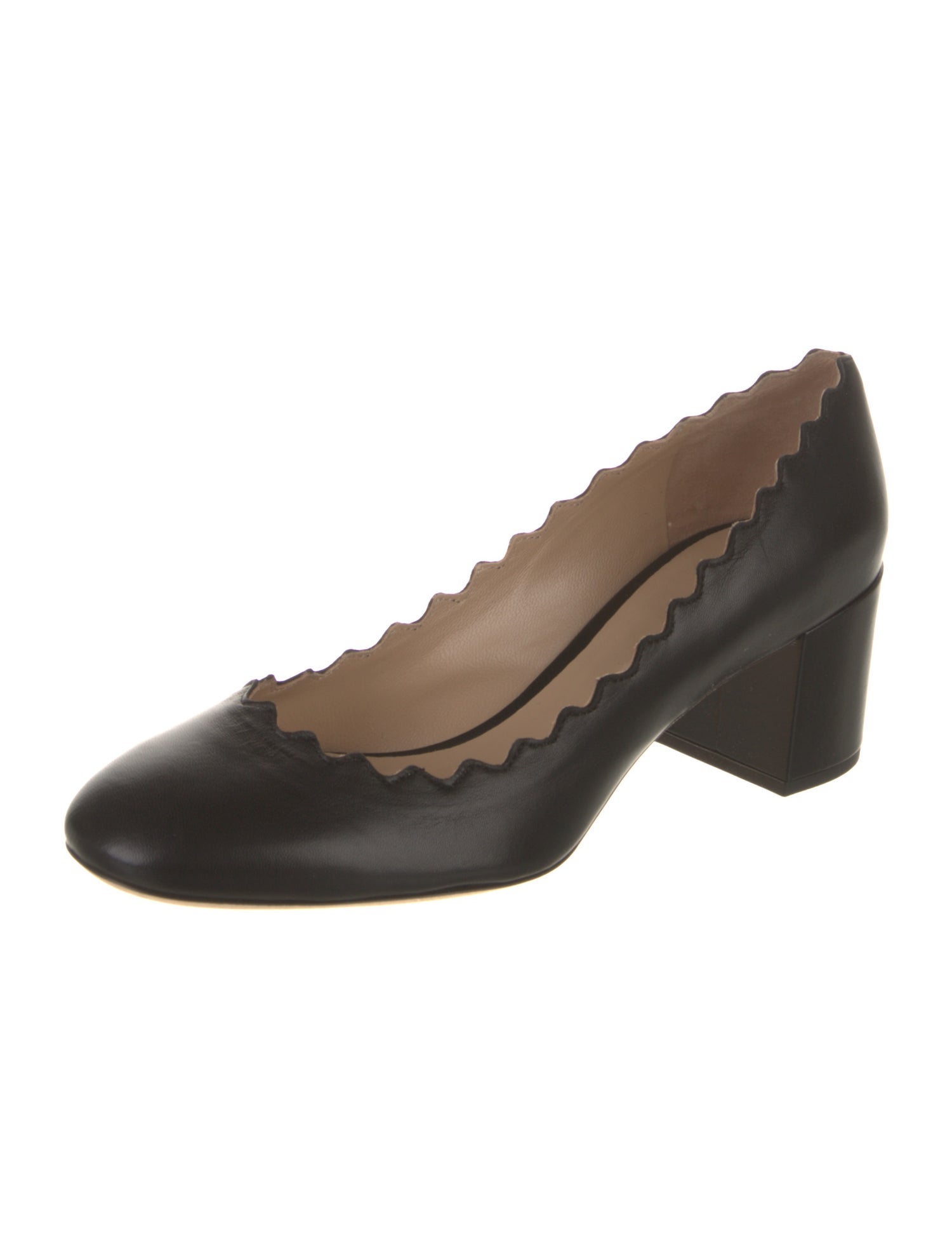 Chloé Leather Scalloped Accent Pumps w/ Tags