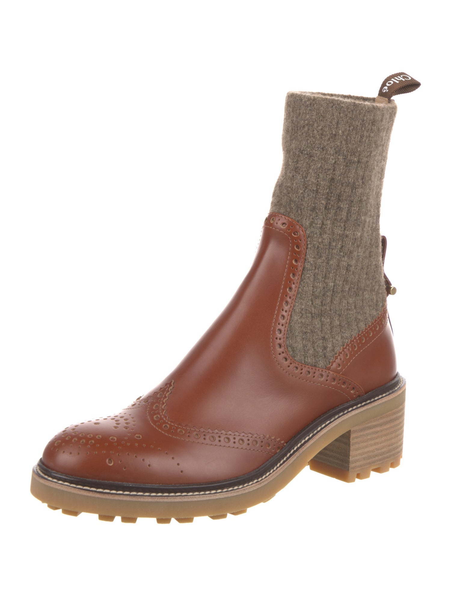Chloé Leather Sock Boots