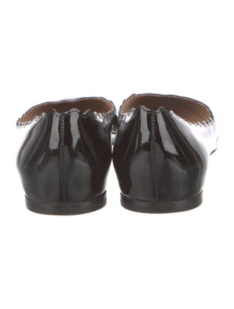 Chloé Patent Leather Scalloped Accent Ballet Flats
