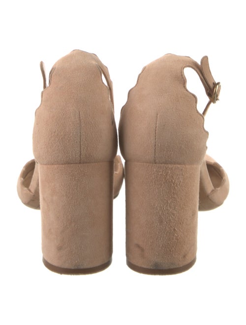 Chloé Suede Scalloped Accent D'Orsay Pumps