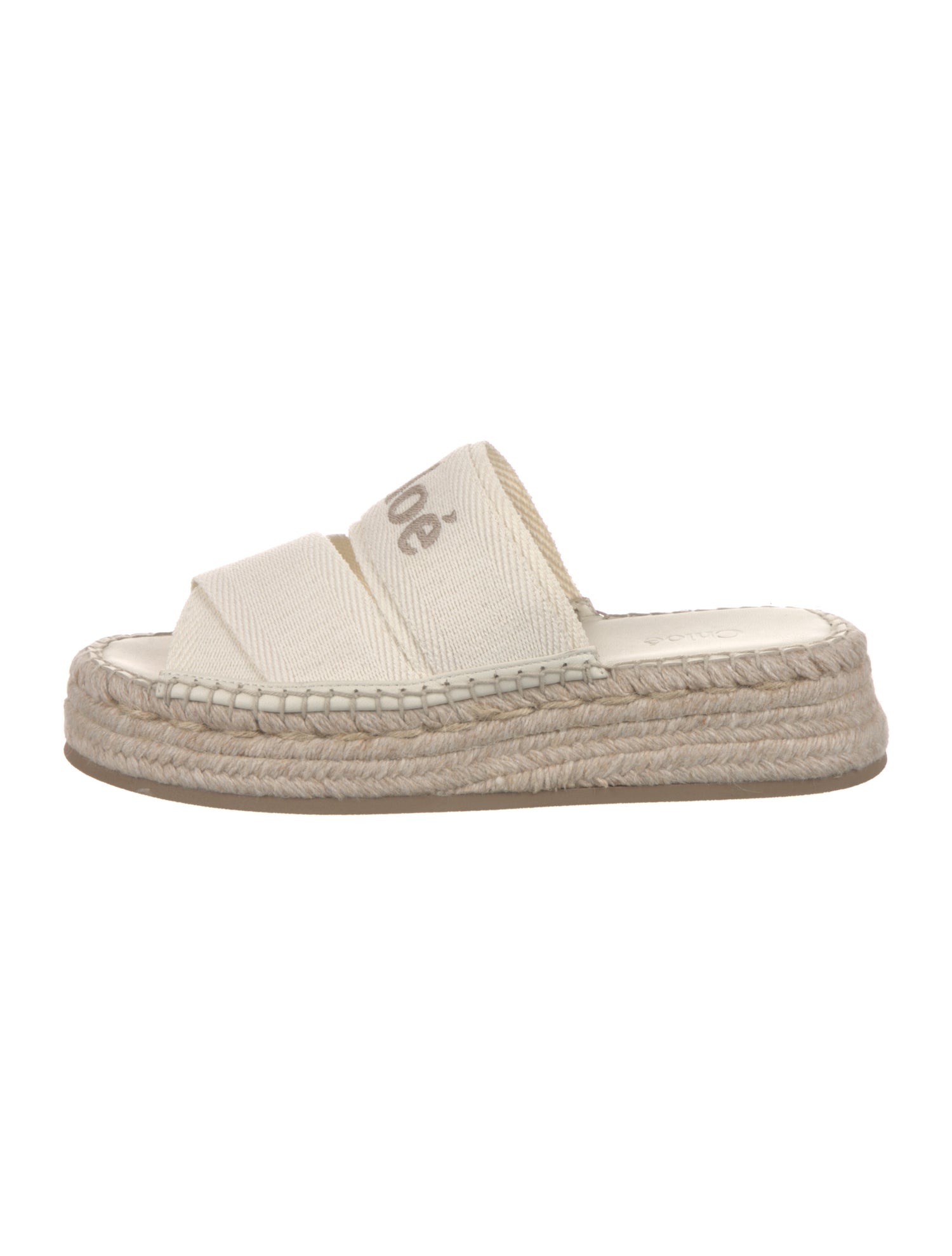 Chloé Canvas Embroidered Accent Espadrilles