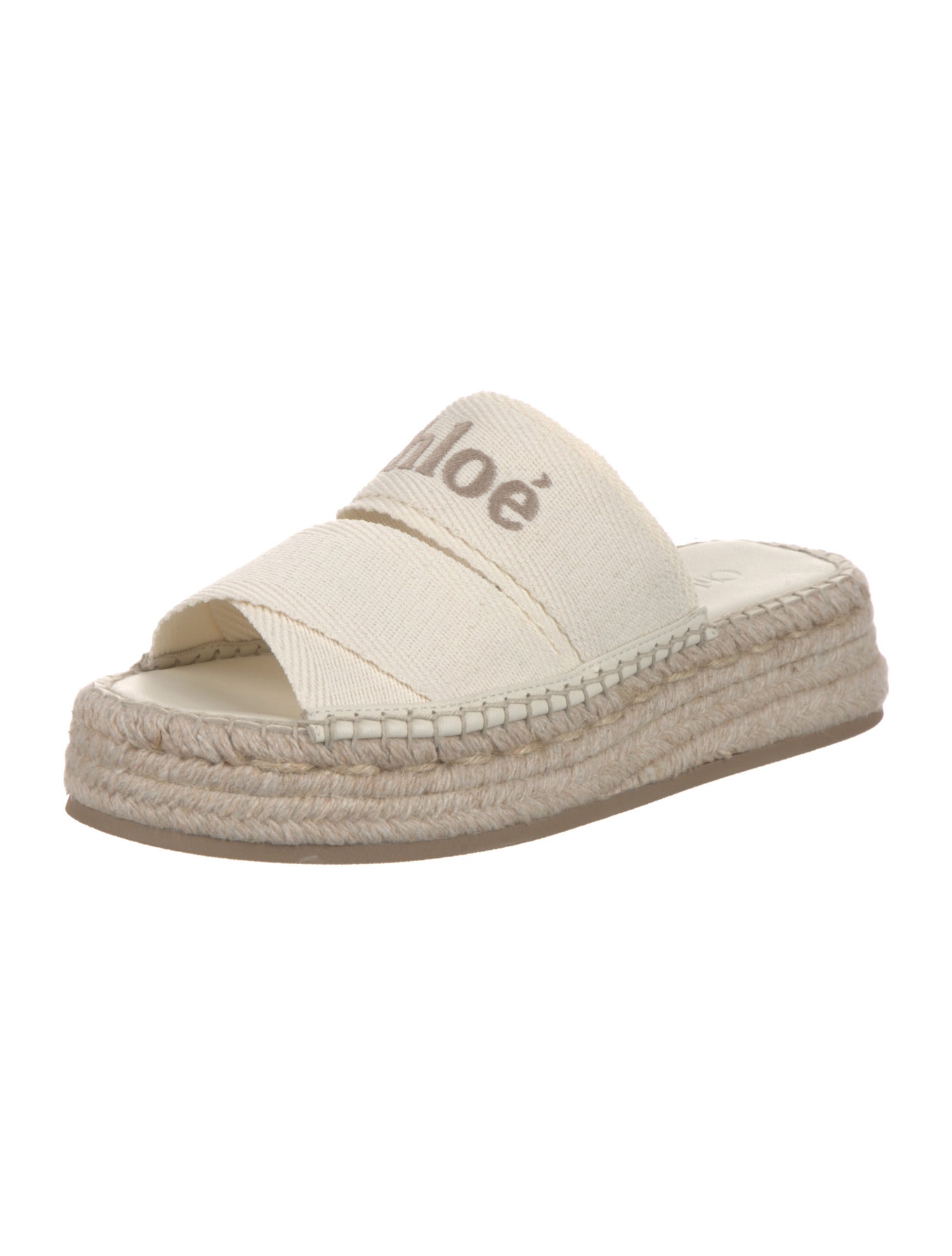 Chloé Canvas Embroidered Accent Espadrilles