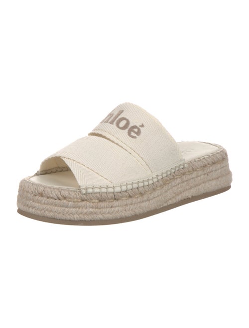 Chloé Canvas Embroidered Accent Espadrilles