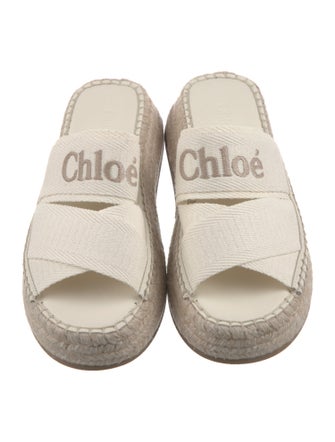 Chloé Canvas Embroidered Accent Espadrilles
