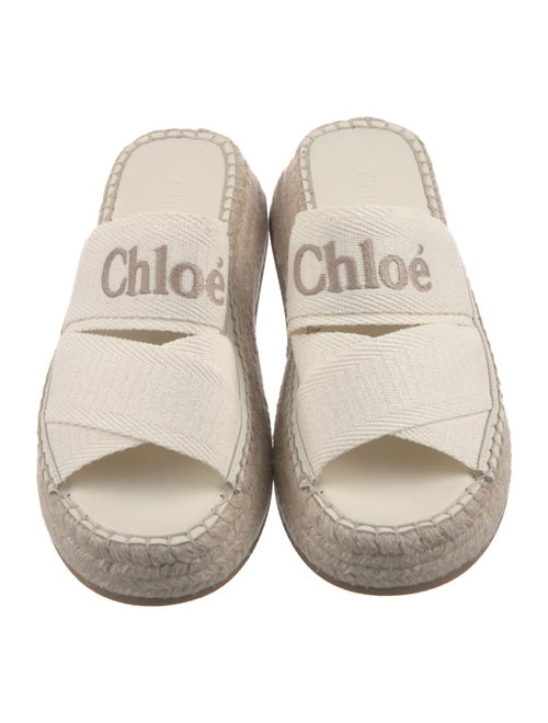 Chloé Canvas Embroidered Accent Espadrilles