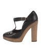 Chloé Leather Lasercut Accents T-Strap Pumps