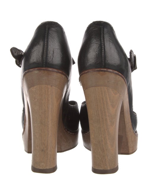 Chloé Leather Lasercut Accents T-Strap Pumps