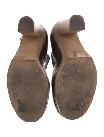 Chloé Leather Lasercut Accents T-Strap Pumps