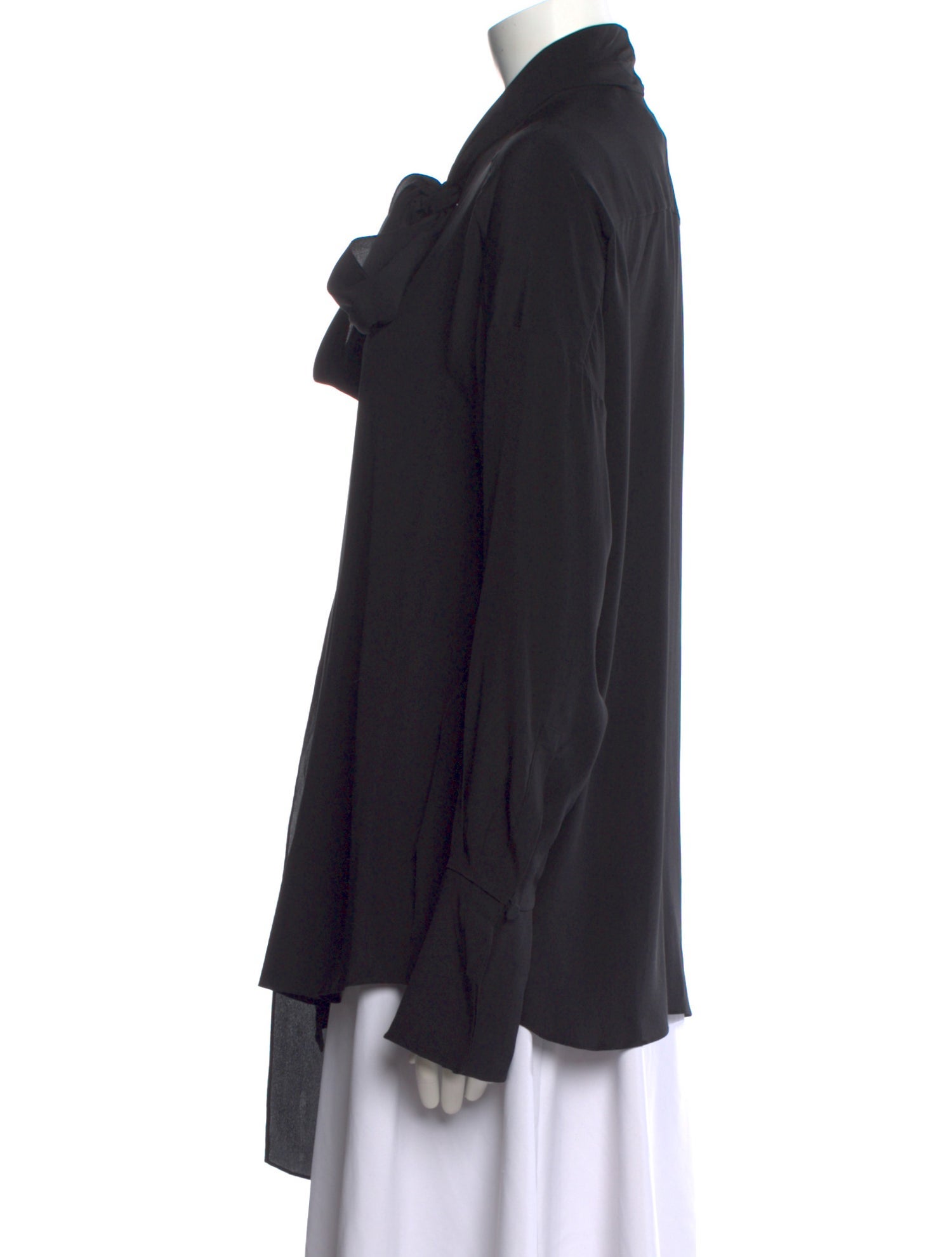 Chloé Silk Tie Neck Button-Up Top